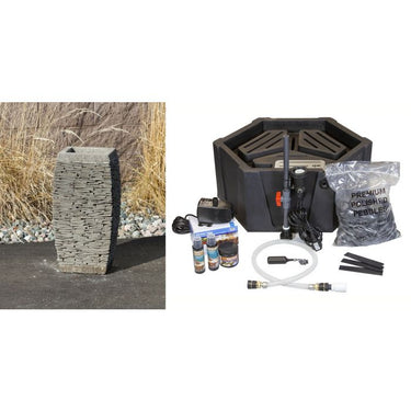 Stoned Urn FNT2339 Ceramic Vase Complete Fountain Kit Vase Fountain Blue Thumb